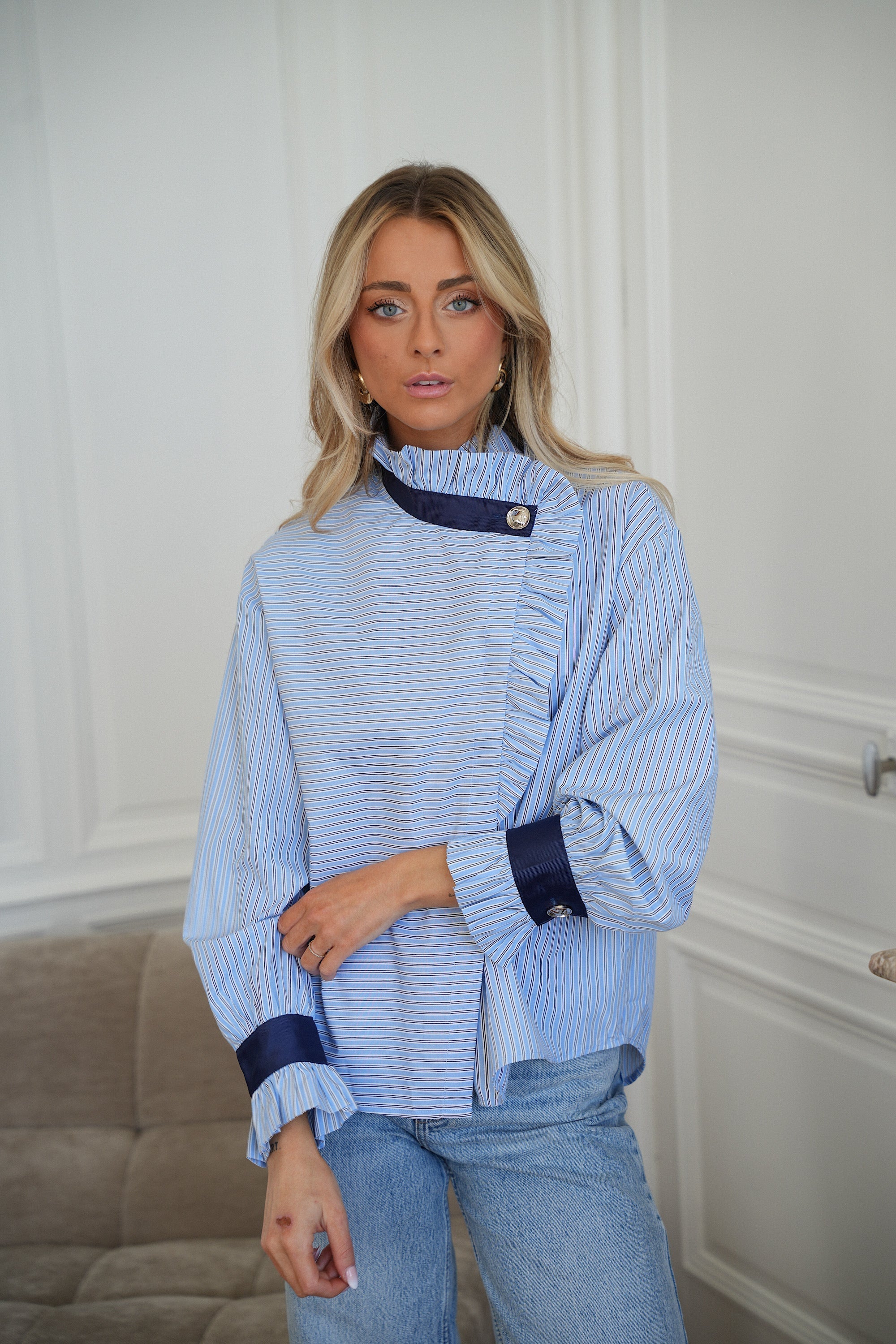 Blouse Rayée Sylia - Bleue