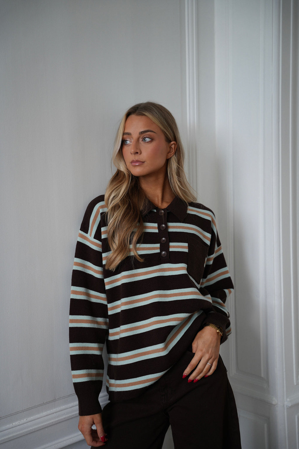 Pull Rayé Candice - Chocolat