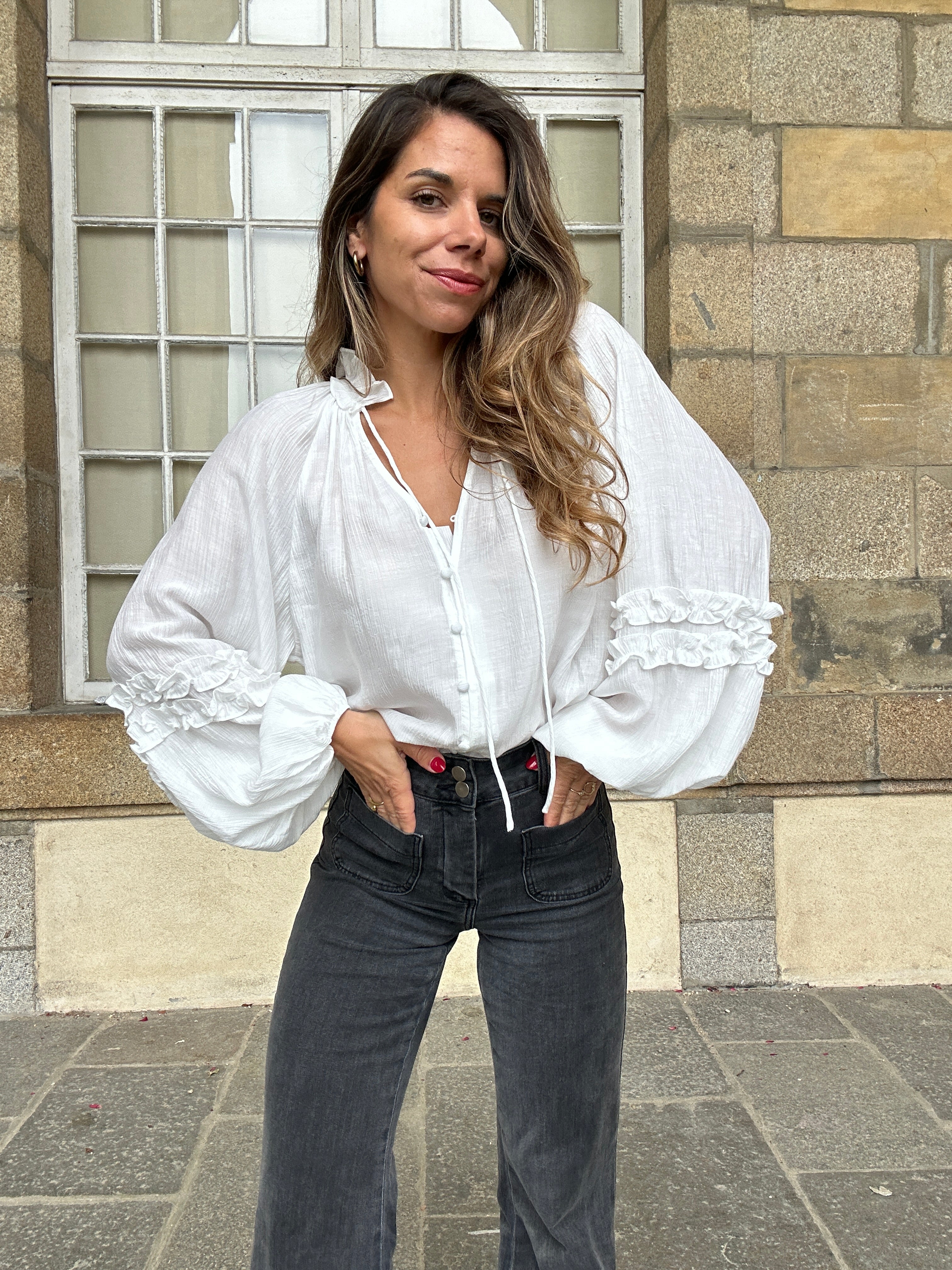 Blouse Esmée À Volants Écru