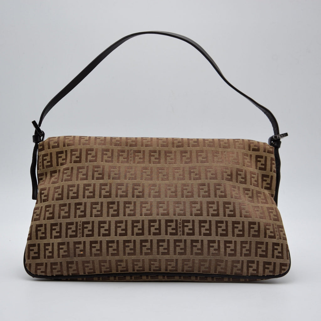 Fendi Baguette Toile Zucchino Jacquard Marron