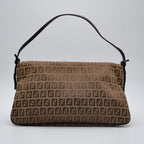 Fendi Baguette Toile Zucchino Jacquard Marron