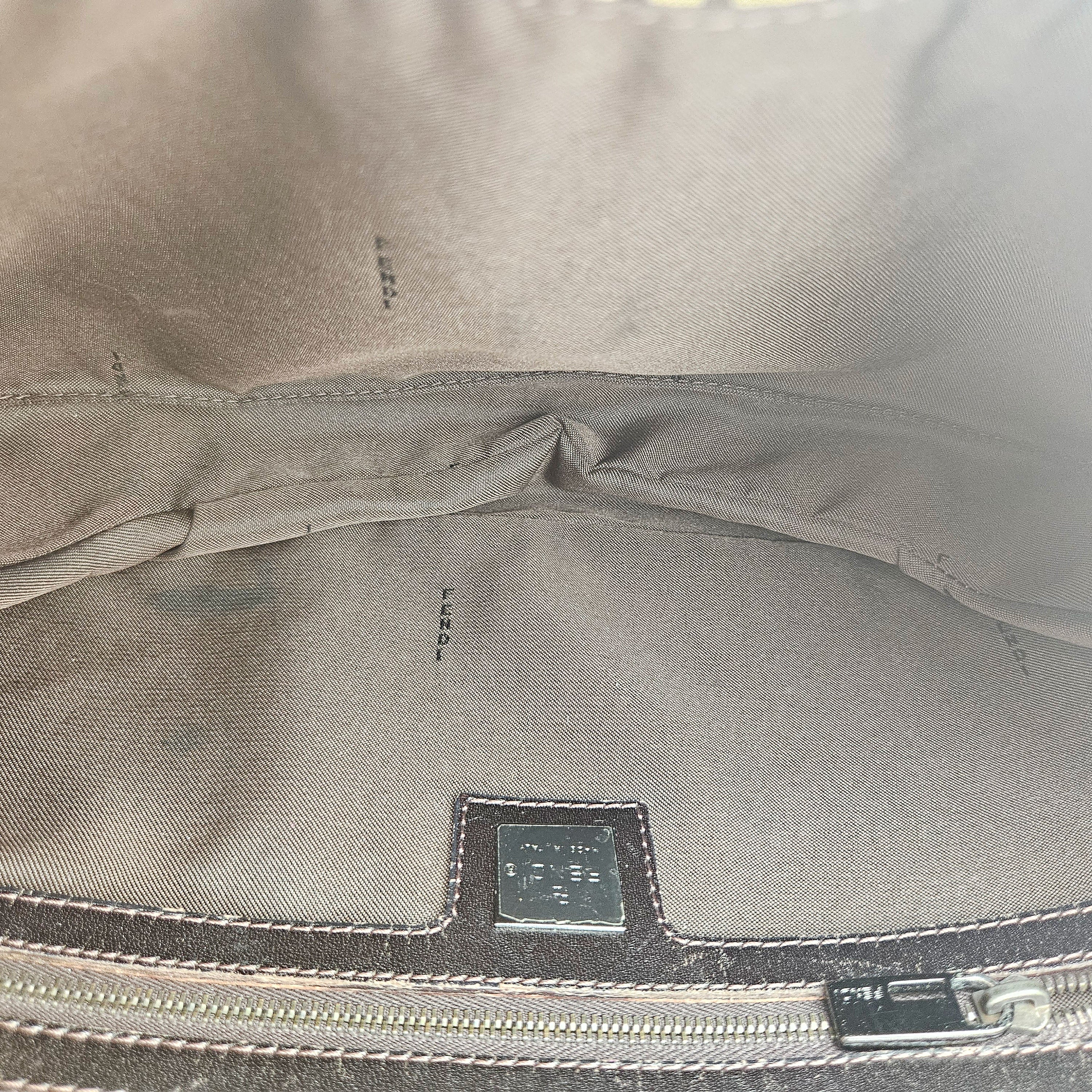 Fendi Baguette Toile Zucchino Jacquard Marron