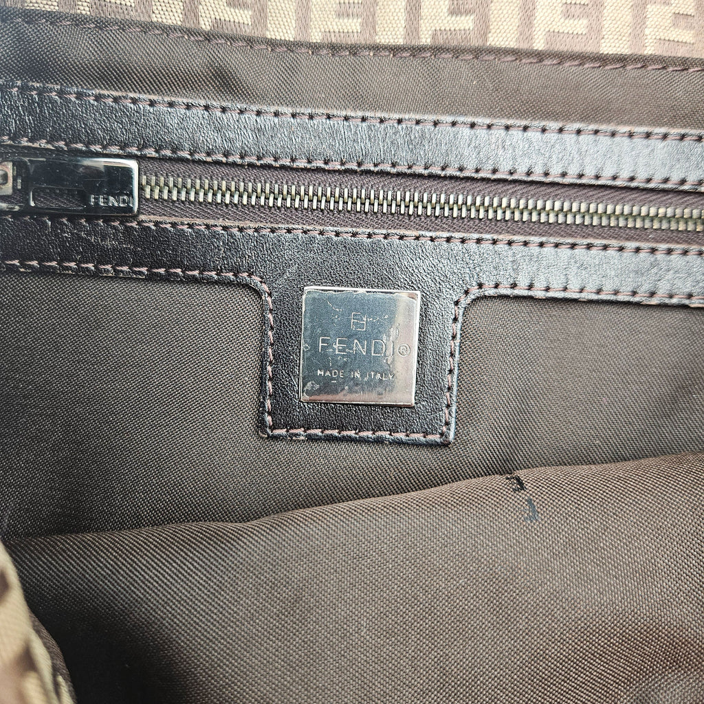 Fendi Baguette Toile Zucchino Jacquard Marron
