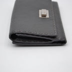 Portefeuille Fendi Selleria Cuir Grainé Gris Anthracite Unisexe