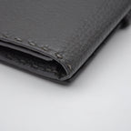 Portefeuille Fendi Selleria Cuir Grainé Gris Anthracite Unisexe