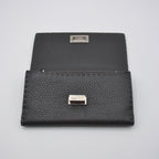 Portefeuille Fendi Selleria Cuir Grainé Gris Anthracite Unisexe