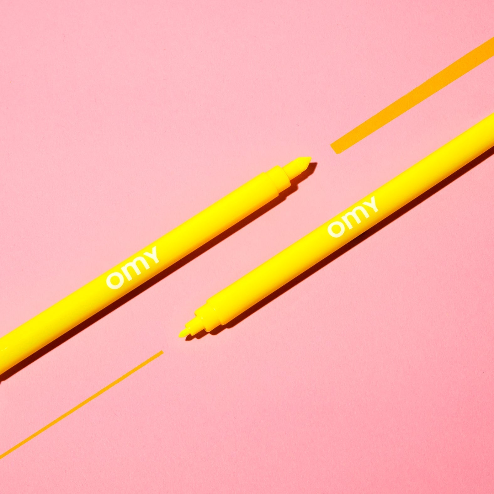 Feutres fluo OMY double pointe – Jaune, Orange, Vert, Violet, Bleu et Rose 