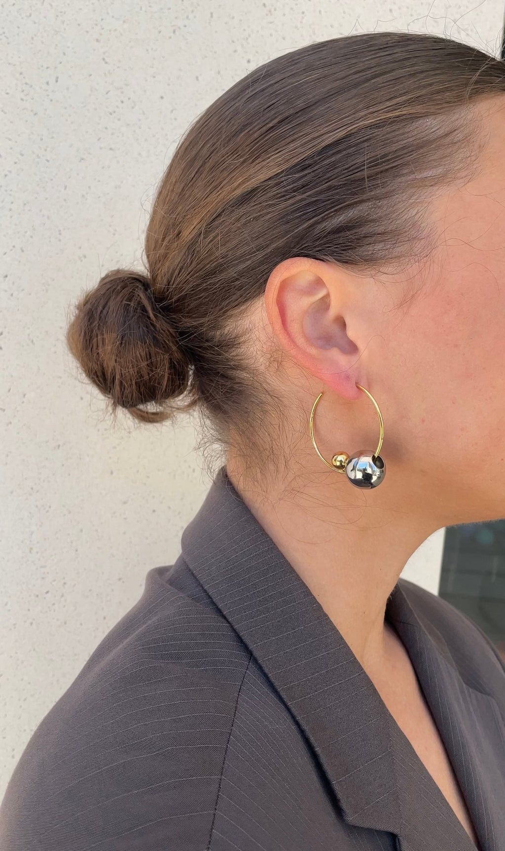 Boucles D'Oreilles Asymmetric Pearl