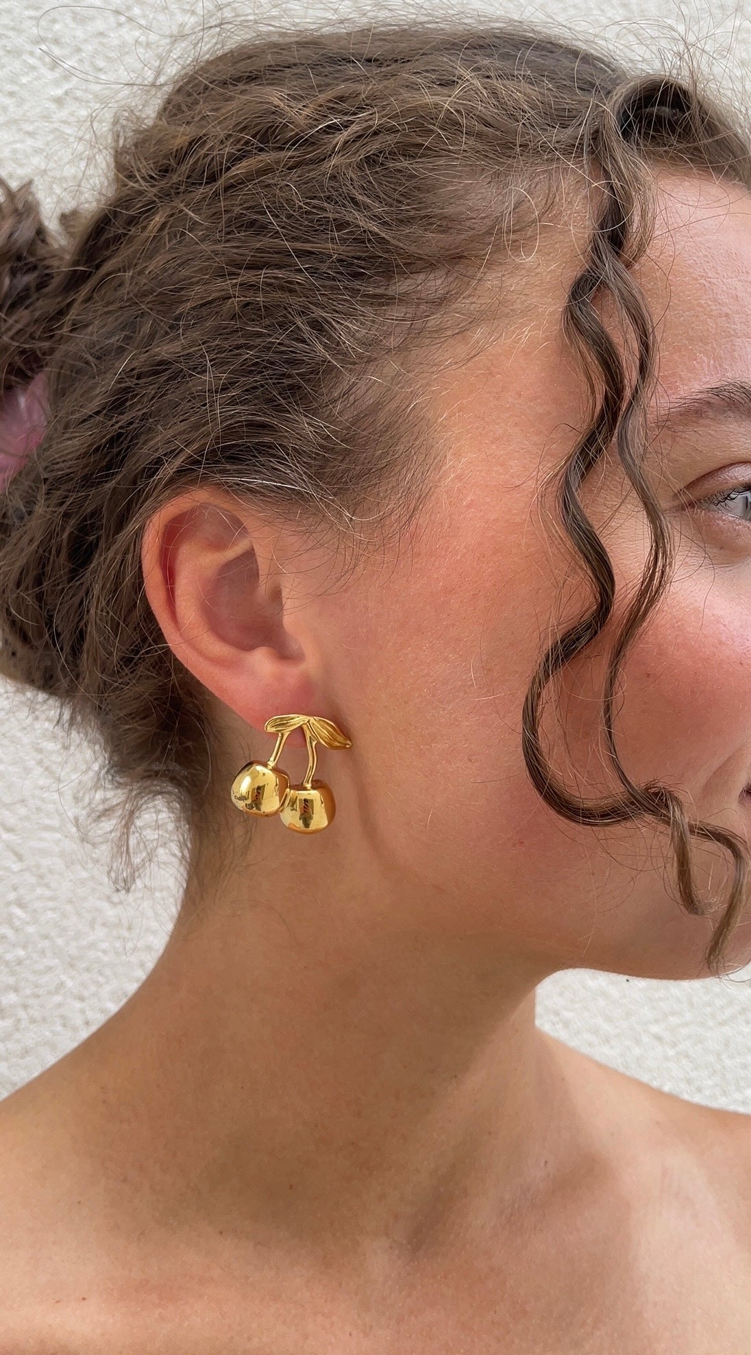Boucles D'Oreilles Gold Cherry