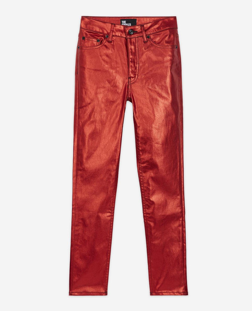 The Kooples - Jean Slim Enduit Rouge - Femme