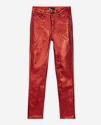 The Kooples - Jean Slim Enduit Rouge - Femme