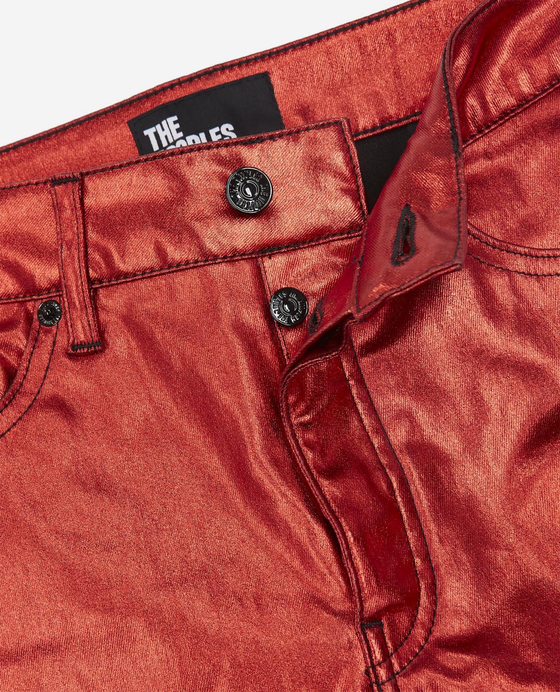 The Kooples - Jean Slim Enduit Rouge - Femme