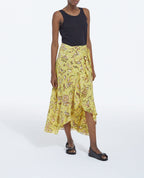 The Kooples - Jupe Longue Portefeuille À Fleurs Jaunes - Femme