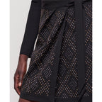 The Kooples - Jupe Portefeuille Taille Haute - Noir - Femme