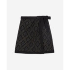 The Kooples - Jupe Portefeuille Taille Haute - Noir - Femme