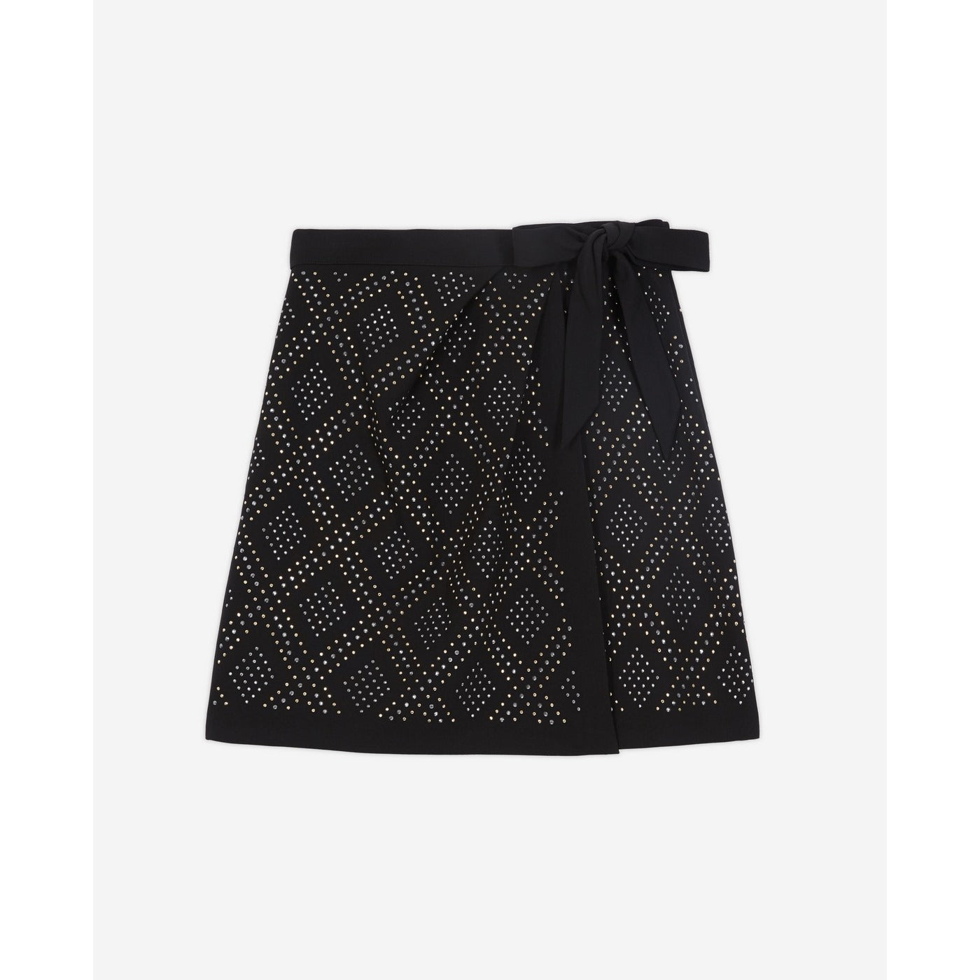 The Kooples - Jupe Portefeuille Taille Haute - Noir - Femme