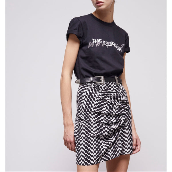 The Kooples - Jupe Droite Taille Haute - Noir - Femme