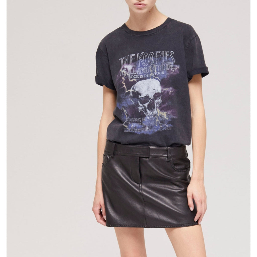The Kooples - Minijupe En Cuir D’Agneau - Noir - Femme