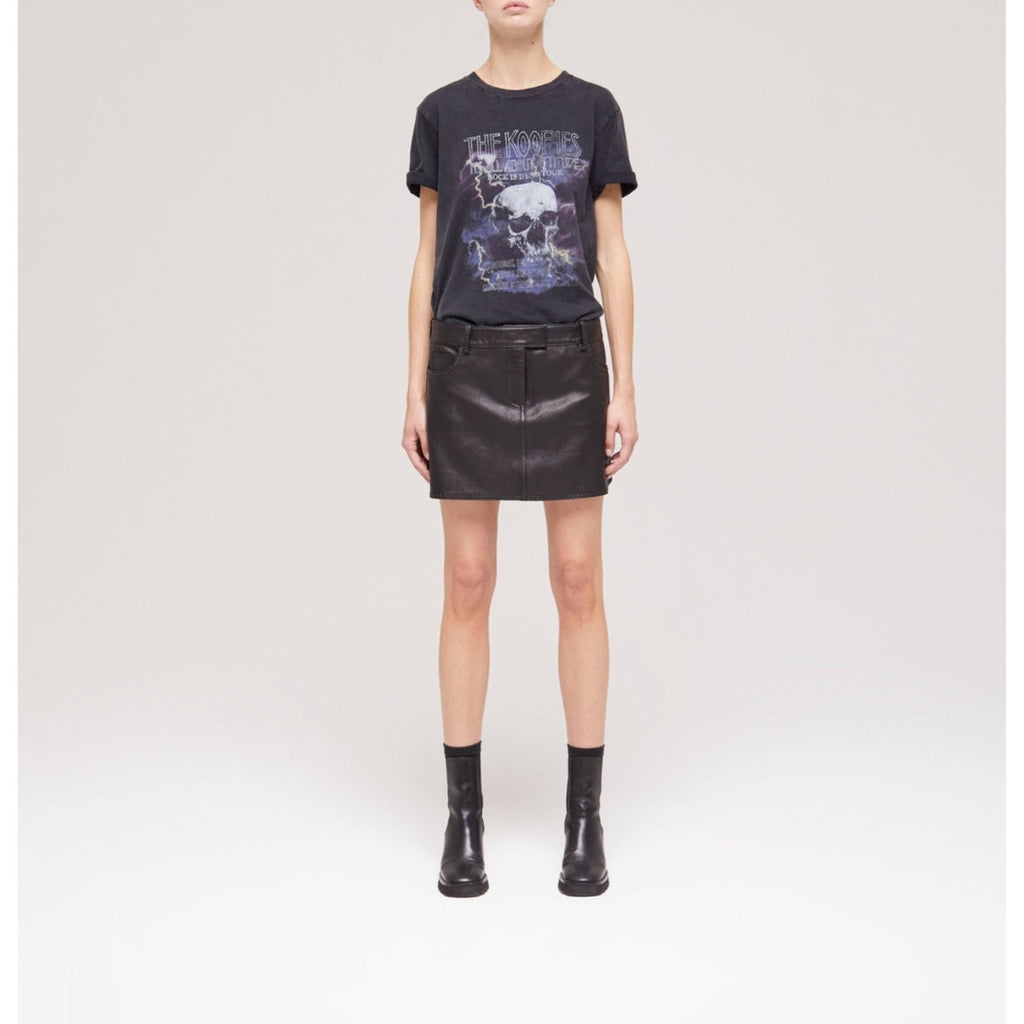 The Kooples - Minijupe En Cuir D’Agneau - Noir - Femme