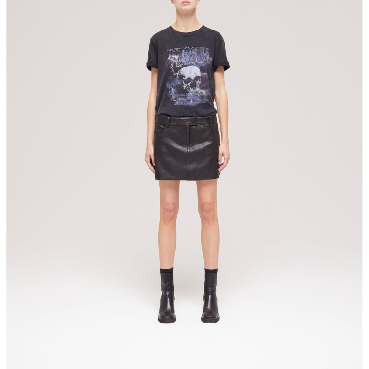 The Kooples - Minijupe En Cuir D’Agneau - Noir - Femme
