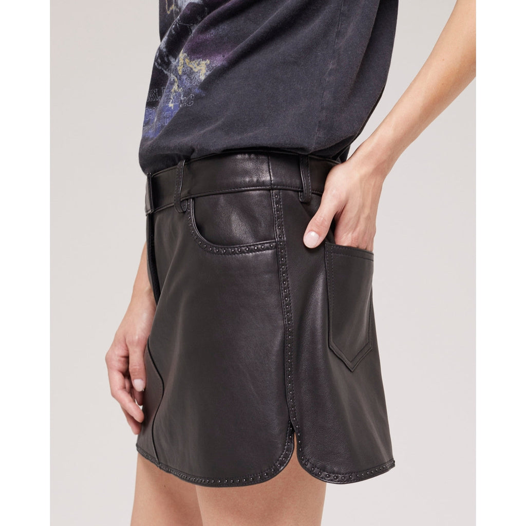 The Kooples - Minijupe En Cuir D’Agneau - Noir - Femme