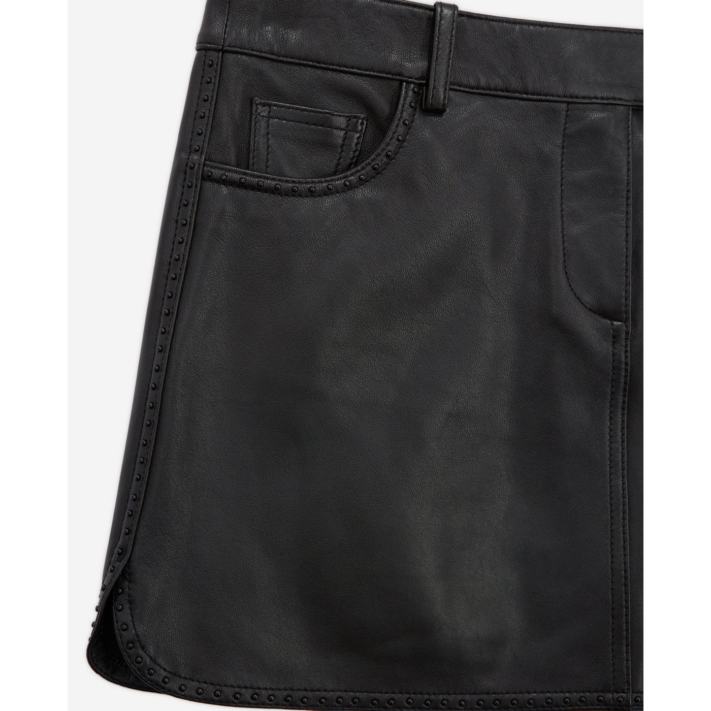The Kooples - Minijupe En Cuir D’Agneau - Noir - Femme