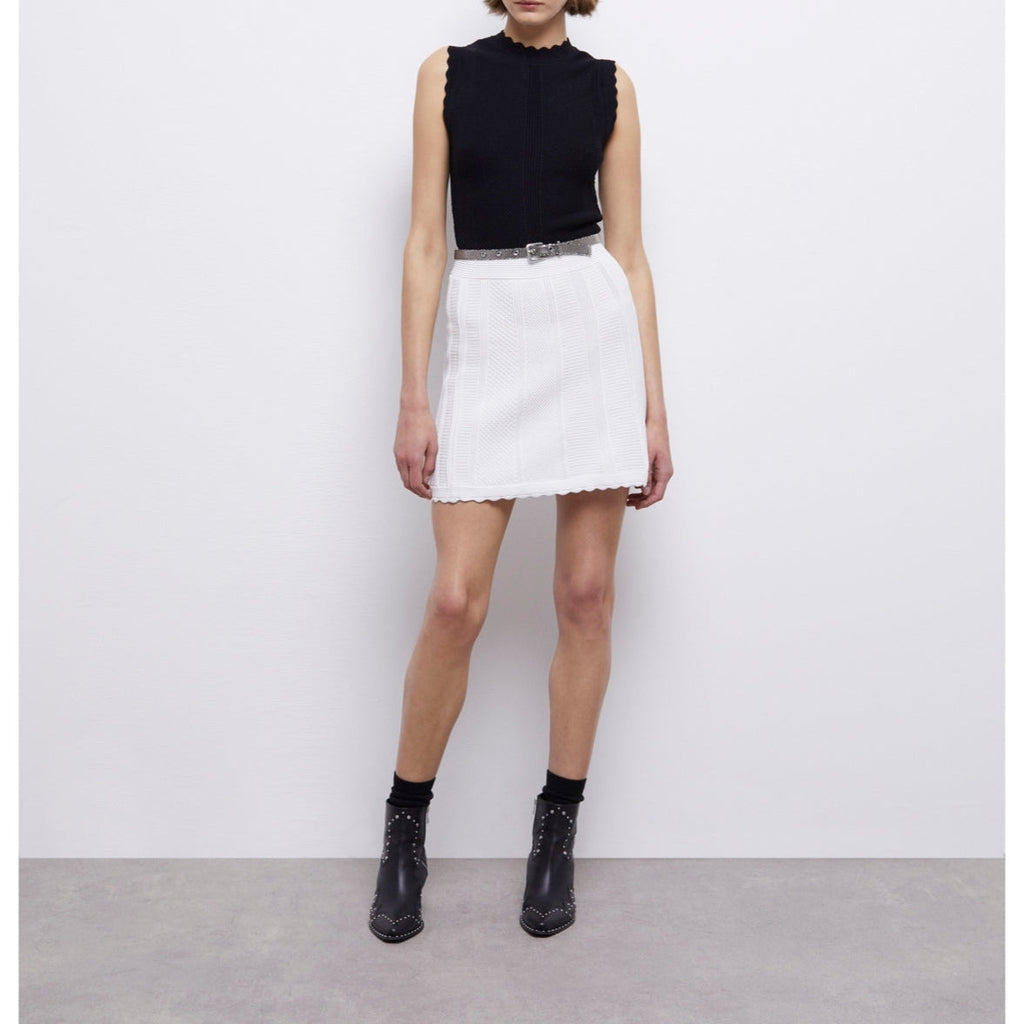 The Kooples - Jupe Trapèze Taille Haute - Blanc - Femme