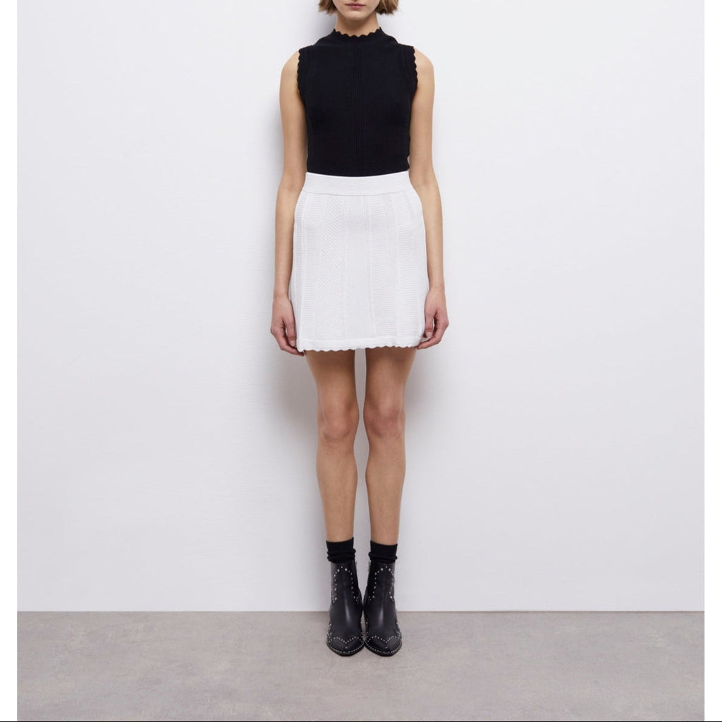 The Kooples - Jupe Trapèze Taille Haute - Blanc - Femme