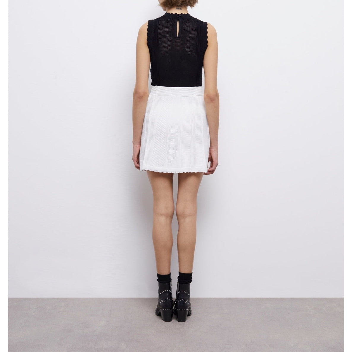 The Kooples - Jupe Trapèze Taille Haute - Blanc - Femme