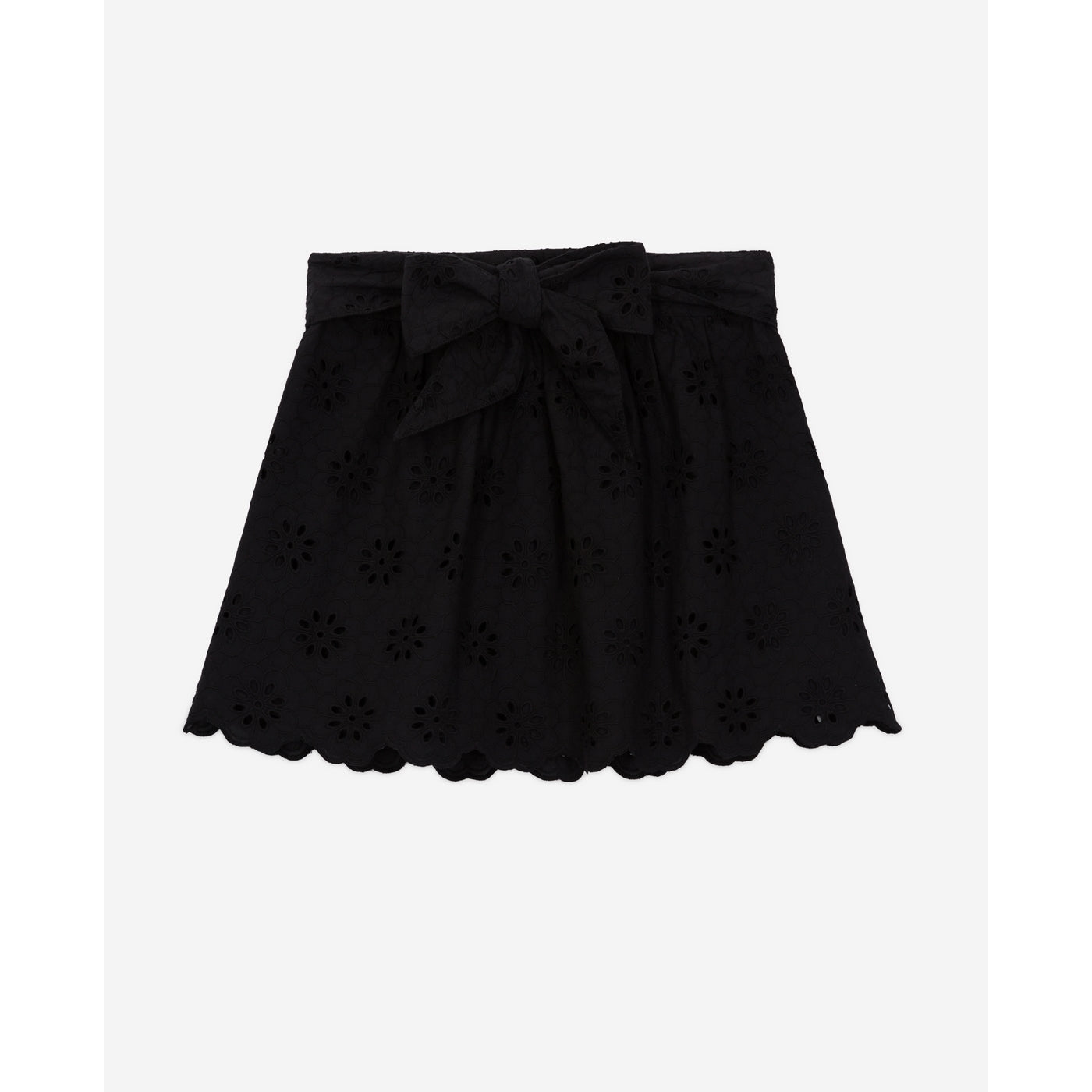 The Kooples - Jupe Patineuse En Broderie Anglaise Taille Haute - Noir - Femme