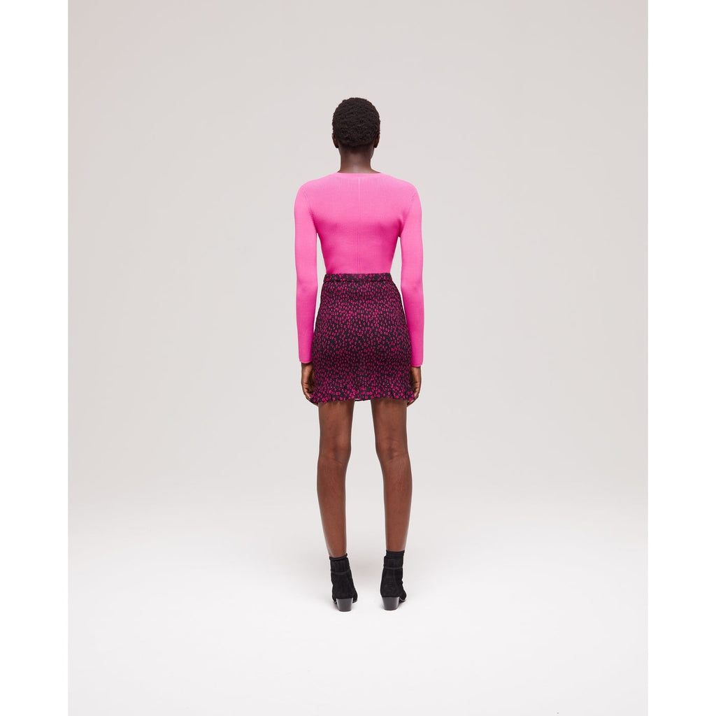 The Kooples - Jupe Droite Taille Haute - Fuchsia - Femme