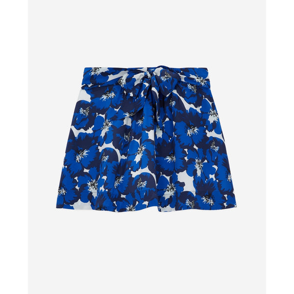 The Kooples - Minijupe Taille Haute En Soie - Bleu - Femme