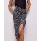 The Kooples - Jupe Midi En Soie - Noir - Femme