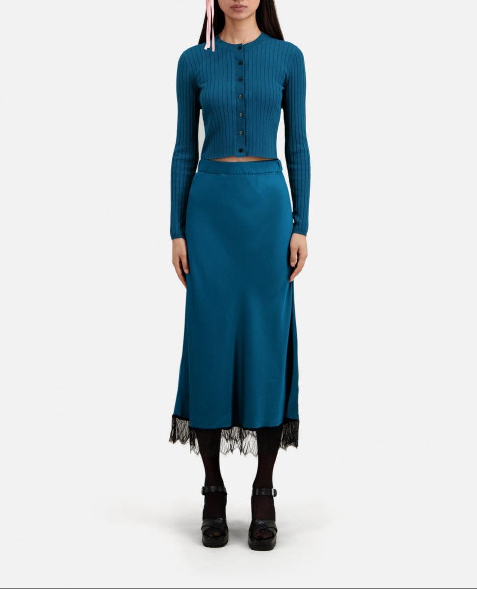 The Kooples - Jupe Midi - Bleu - Femme