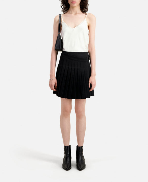 The Kooples - Jupe Portefeuille En Laine - Noir - Femme