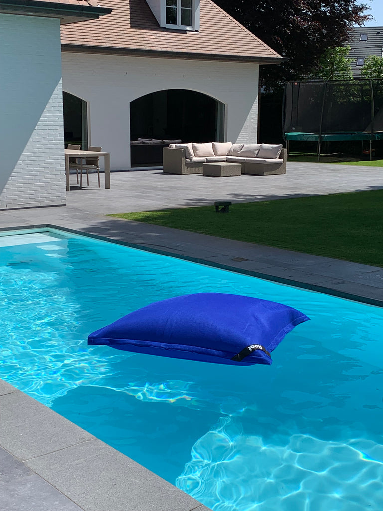 Pouf Flottant Beanbag Piscine - 130x130cm - Bleu Roi