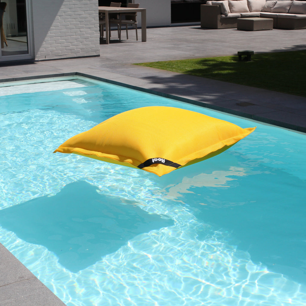 Pouf Flottant Beanbag Piscine - 130x130cm - Jaune