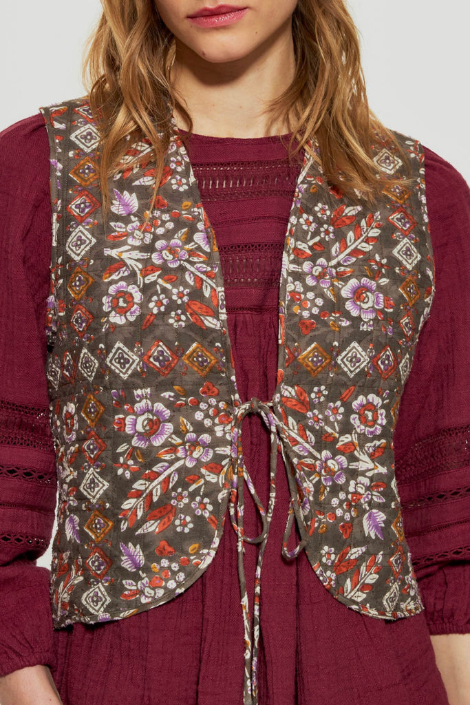 Gilet Flora - Brown