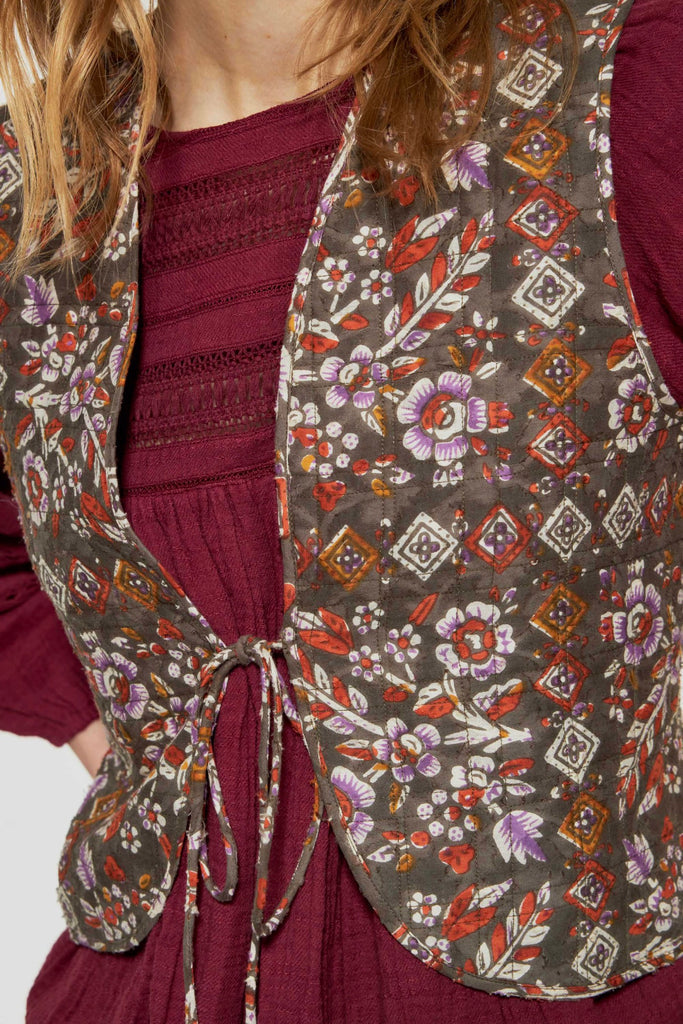Gilet Flora - Brown