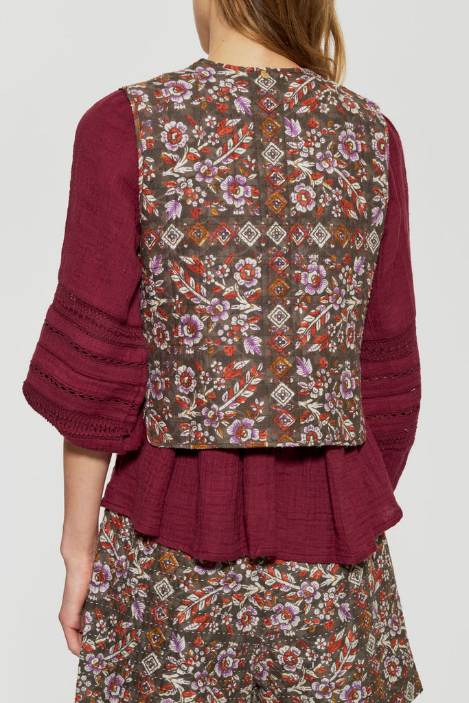Gilet Flora - Brown