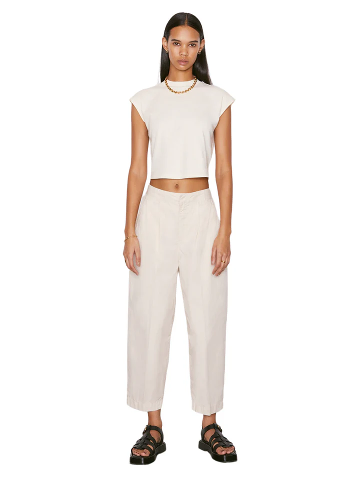 Pantalon Fluid Twill Pleated - Flax