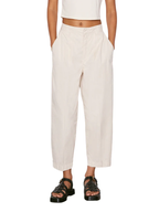 Pantalon Fluid Twill Pleated - Flax