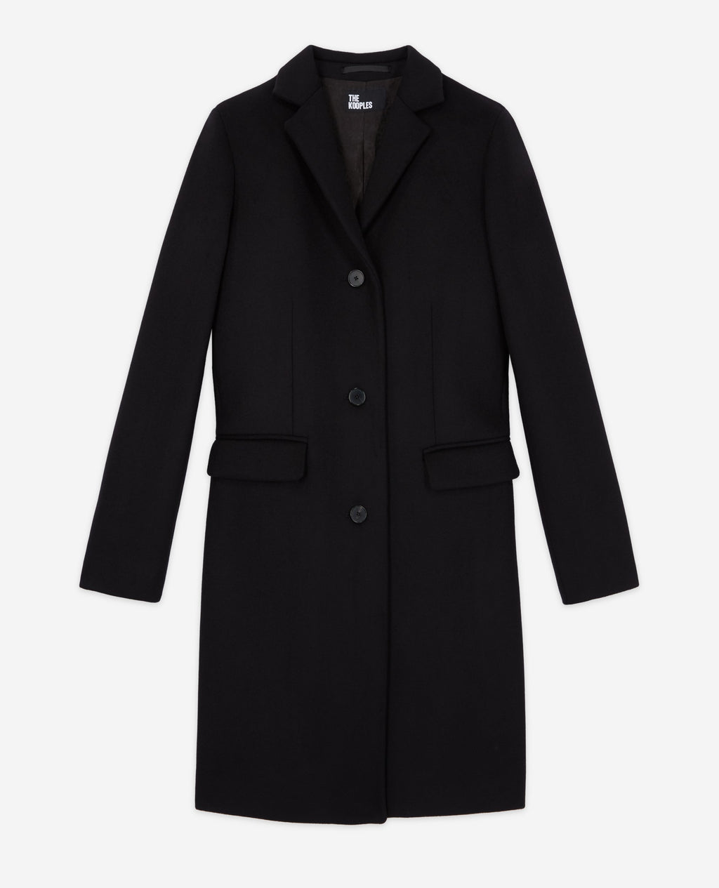 The Kooples - Manteau Long Ajuste Avec Col Crante - Femme
