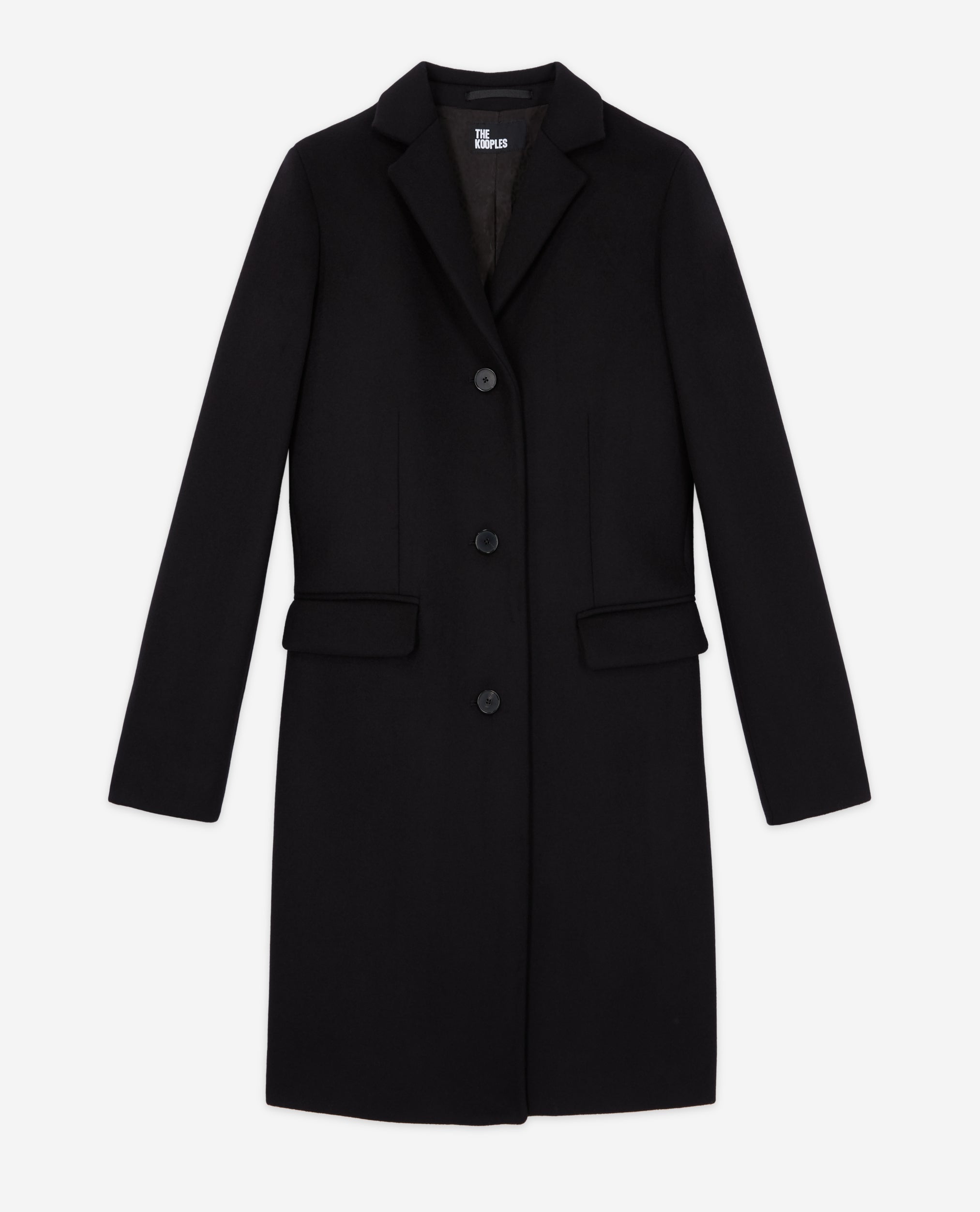 The Kooples - Manteau Long Ajuste Avec Col Crante - Femme
