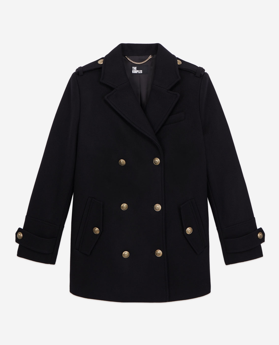 The Kooples - Caban En Laine - Noir - Femme