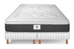 Fontainebleau - Ensemble Matelas + Sommier - Blanc/Gris