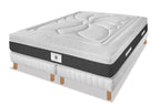 Fontainebleau - Ensemble Matelas + Sommier - Blanc/Gris