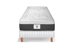 Fontainebleau - Ensemble Matelas + Sommier - Blanc/Gris