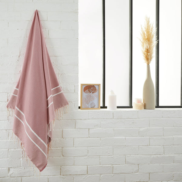 Fouta Chevrons - Rose Poudré