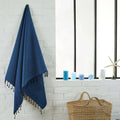 Fouta Doublée Éponge - Bleu Marine